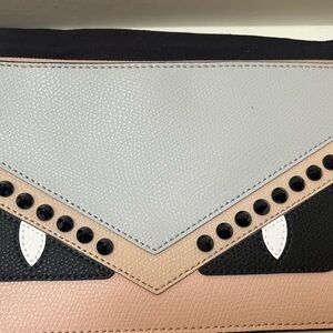 Fendi monsters, small leather wallet/clutch, new